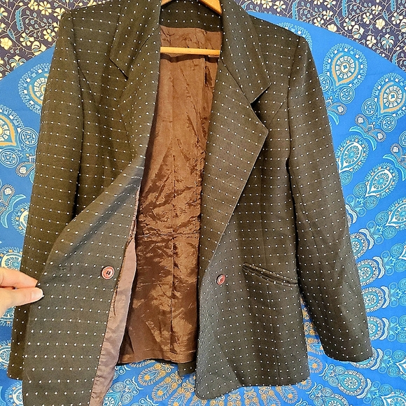 🍭 3 x $25 | DORLENE Vintage Spotted Blazer Jacket sz. Lrg - Picture 1 of 8
